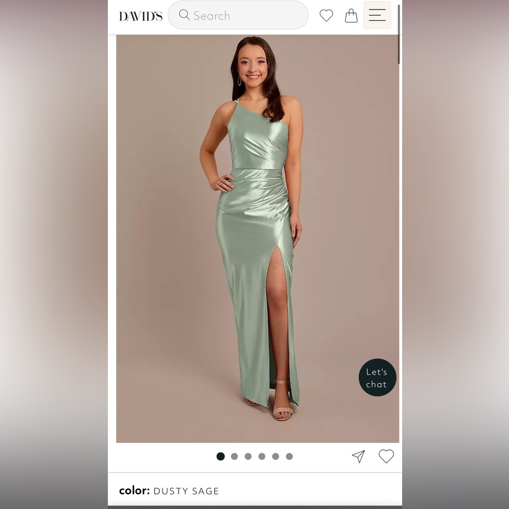 Dusty Sage : Sculpting Satin One-Shoulder Dress
STYLE# F20737

Size4